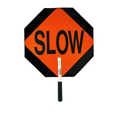 Stop/Slow Plastic Traffic Paddle, Reflective, 12
